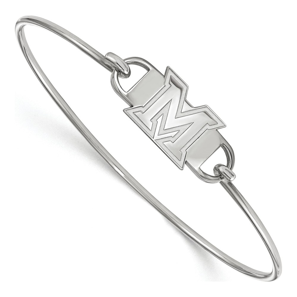 Miami University Sterling Silver Wire Bangle Letter M Ring