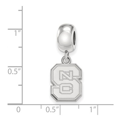 North Carolina State University Sterling Silver Small NC N-C-S Dangle Bead – view 5