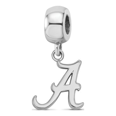 University of Alabama Sterling Silver Small Letter A Dangle Bead