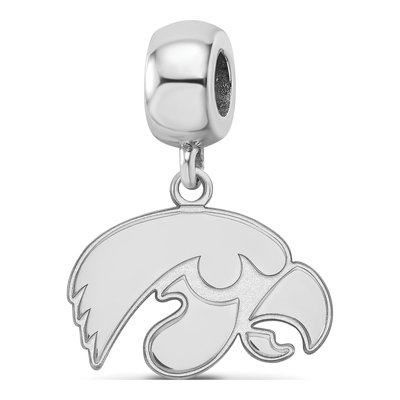 University of Iowa Sterling Silver Small Hawk Dangle Bead