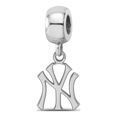New York Yankees Sterling Silver Small NY Dangle Bead