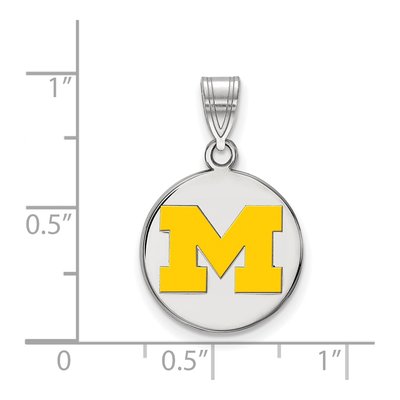 University of Michigan Sterling Silver Medium Wolverines Letter M Pendant – view 2