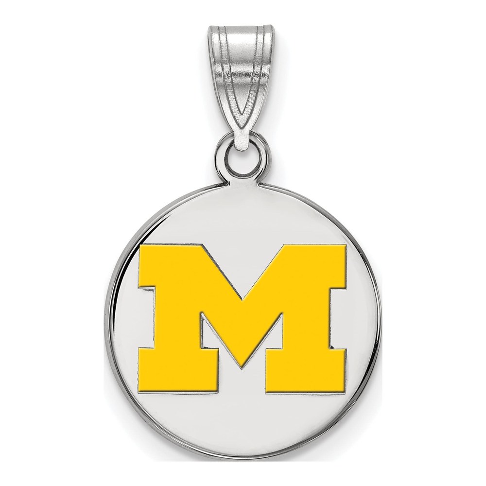 University of Michigan Sterling Silver Medium Wolverines Letter M Pendant