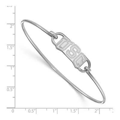 University of Southern California Sterling Silver Small USC Trojans Wire Bangle Bracelet – view 2