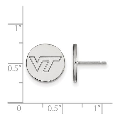 Virginia Tech Sterling Silver V-T Disc Stud Earrings – view 2