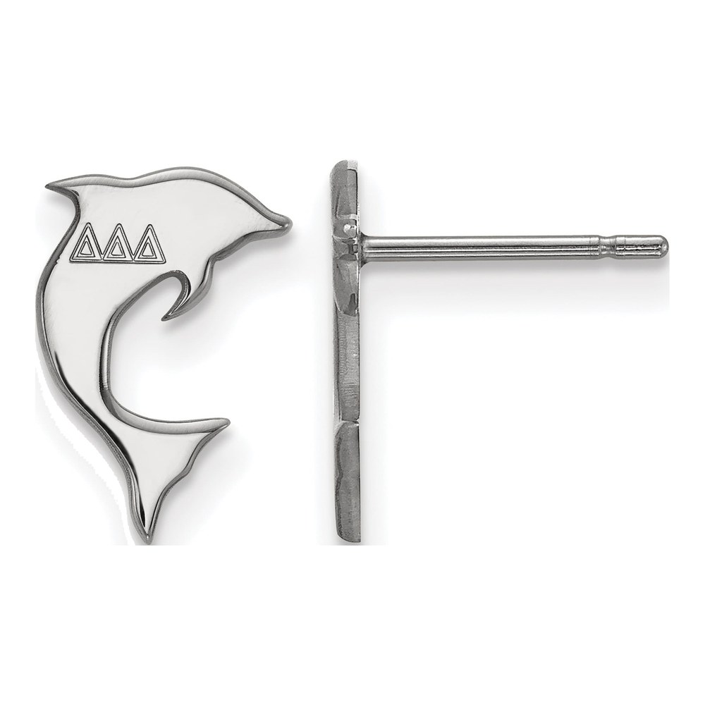 Delta Delta Delta Sterling Silver Sorority Stud Earrings