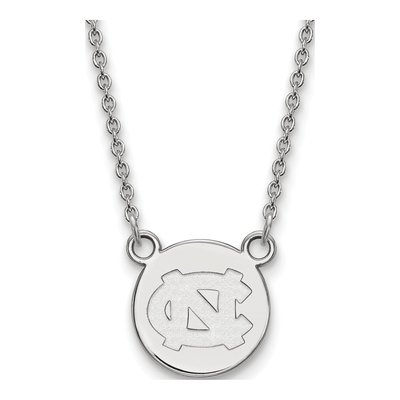 University of North Carolina Sterling Silver Small UNC Tar Heels Disc Necklace