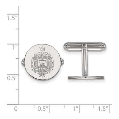 Sterling Silver Naval Academy Crest Cuff Links – view 2