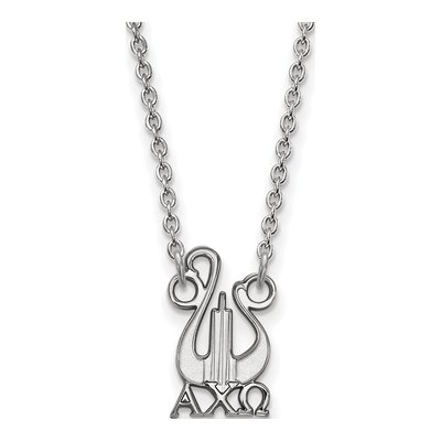 Alpha Chi Omega Sterling Silver Sorority Symbol Small Pendant Necklace