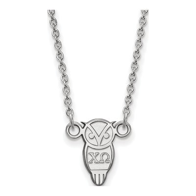 Chi Omega Sterling Silver Extra Small Sorority Necklace