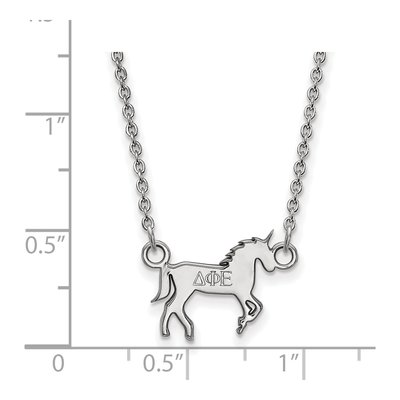 Delta Phi Epsilon Sterling Silver Sorority Symbol Extra Small Pendant Necklace – view 2