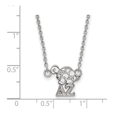 Delta Zeta Sterling Silver Extra Small Sorority Pendant Necklace – view 2