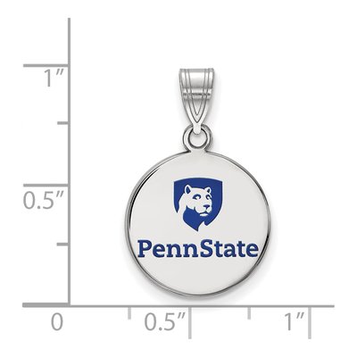 Pennsylvania State University Sterling Silver Medium Penn Enameled Disc Pendant – view 2