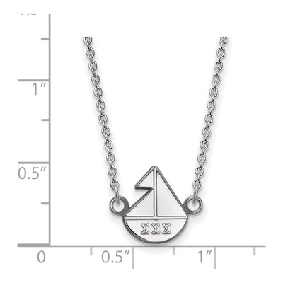 Sigma Sigma Sigma Sterling Silver Sorority Symbol Extra Small Necklace – view 2