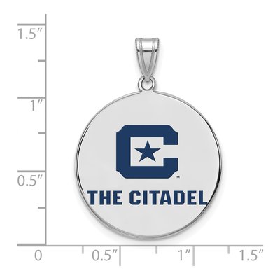 The Citadel Sterling Silver Extra Large XL Enamel Pendant – view 2