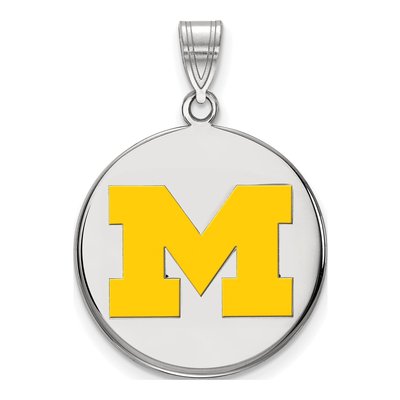 University of Michigan Sterling Silver Large Wolverines Letter M Pendant