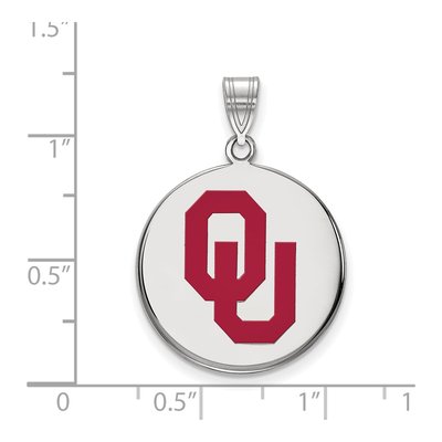 University of Oklahoma Sterling Silver Large Disc Pendant – view 2