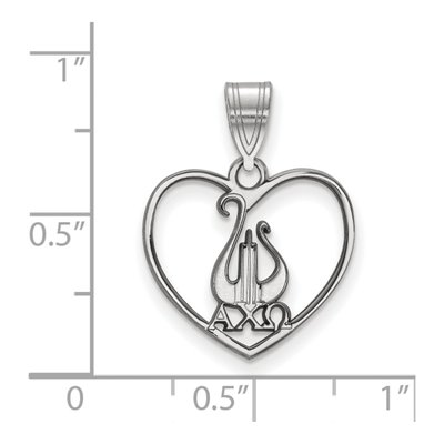 Alpha Chi Omega Sterling Silver Medium Heart Pendant – view 2