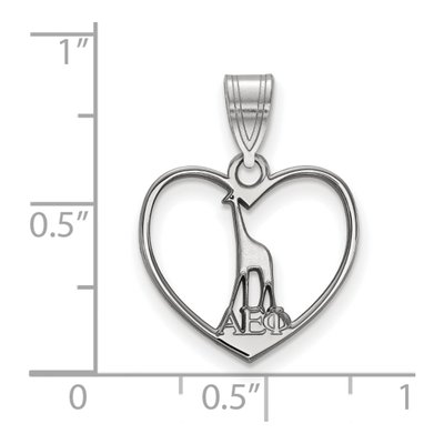 Alpha Epsilon Phi Sterling Silver Medium Heart Pendant – view 2