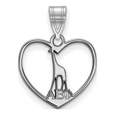 Alpha Epsilon Phi Sterling Silver Medium Heart Pendant