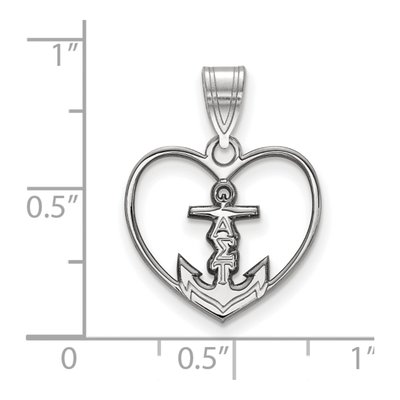 Alpha Sigma Tau Sterling Silver Medium Heart Pendant – view 2