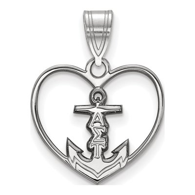 Alpha Sigma Tau Sterling Silver Medium Heart Pendant