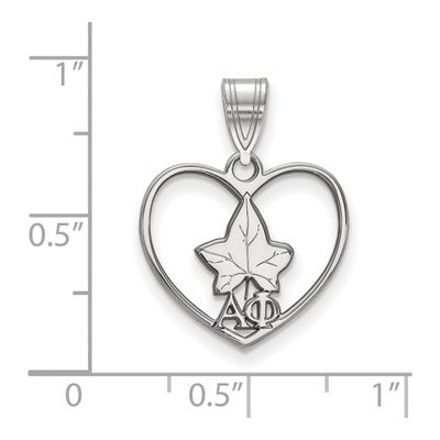 Alpha Phi Sterling Silver Medium Heart Pendant – view 2