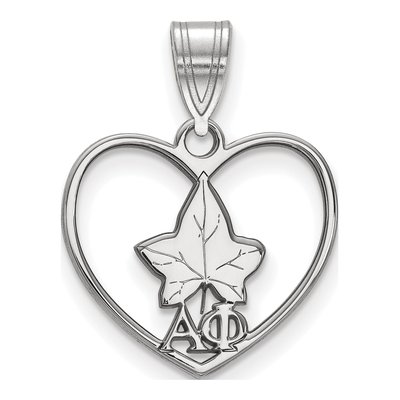 Alpha Phi Sterling Silver Medium Heart Pendant