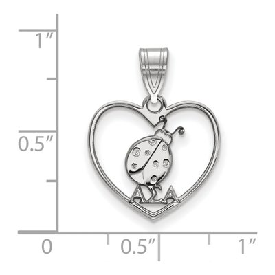 Alpha Sigma Alpha Sterling Silver Medium Heart Pendant – view 2
