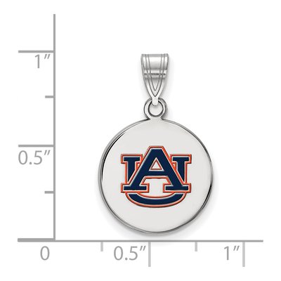 Auburn University Sterling Silver Medium Enameled Disc Pendant – view 2