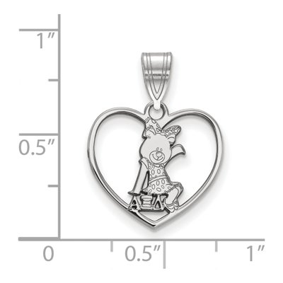 Alpha Xi Delta Sterling Silver Medium Heart Pendant – view 2