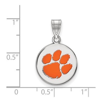 Clemson University Sterling Silver Medium Tiger Paw Pendant – view 2