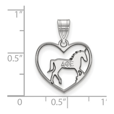 Delta Phi Epsilon Sterling Silver Medium Heart Pendant – view 2