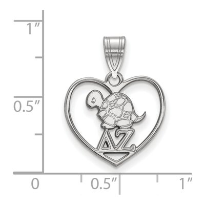 Delta Zeta Sterling Silver Medium Heart Pendant – view 2