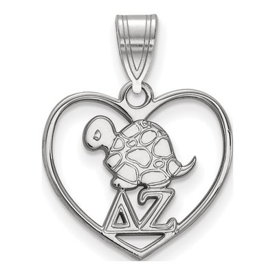 Delta Zeta Sterling Silver Medium Heart Pendant