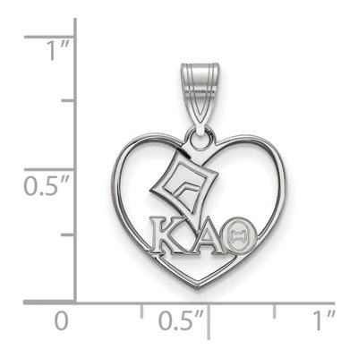 Kappa Alpha Theta Sterling Silver Medium Heart Pendant – view 2
