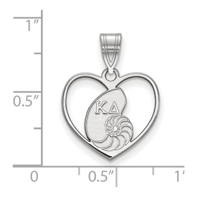 Kappa Delta Sterling Silver Medium Heart Pendant – view 2