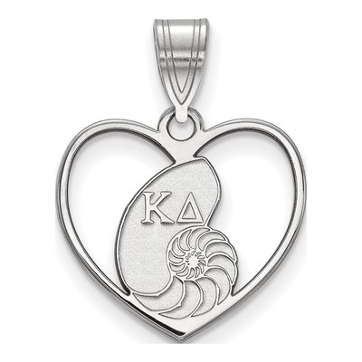 Kappa Delta Sterling Silver Medium Heart Pendant
