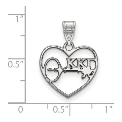 Kappa Kappa Gamma Sterling Silver Medium Heart Pendant – view 2