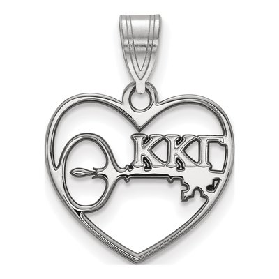 Kappa Kappa Gamma Sterling Silver Medium Heart Pendant