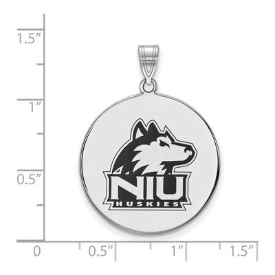 Northern Illinois University Sterling Silver NIU Huskies Extra Large Enamel Disc Pendant – view 2