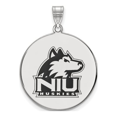 Northern Illinois University Sterling Silver NIU Huskies Extra Large Enamel Disc Pendant