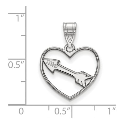 Pi Beta Phi Sterling Silver Medium Heart Pendant – view 2