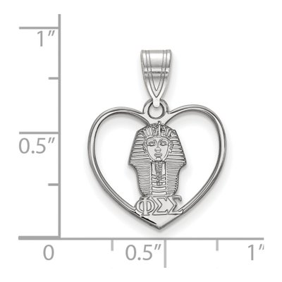Phi Sigma Sigma Sterling Silver Medium Heart Pendant – view 2