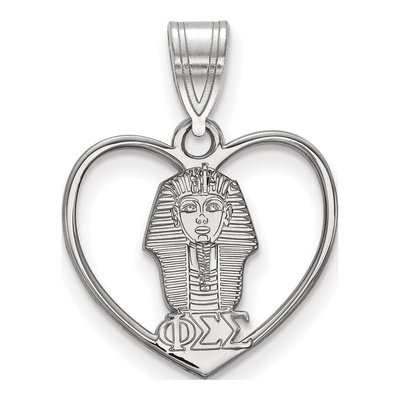 Phi Sigma Sigma Sterling Silver Medium Heart Pendant