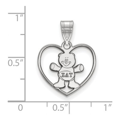 Sigma Delta Tau Sterling Silver Medium Heart Pendant – view 2
