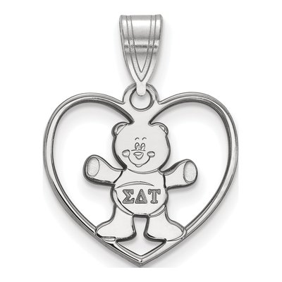 Sigma Delta Tau Sterling Silver Medium Heart Pendant