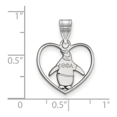 Theta Phi Alpha Sterling Silver Medium Sorority Heart Pendant – view 2