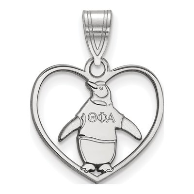 Theta Phi Alpha Sterling Silver Medium Sorority Heart Pendant