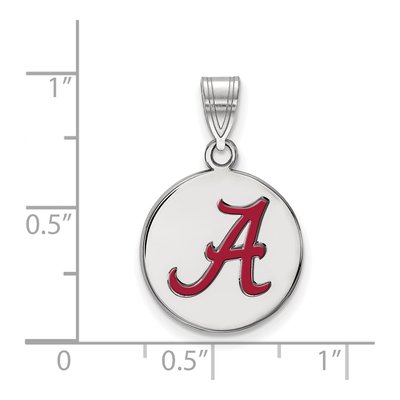 University of Alabama Sterling Silver Medium 'a' Enamel Letter A Pendant – view 2